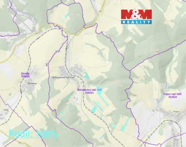 Prodej louky, 127756 m2, Bohuslavice nad Vláří, Bohuslavice nad Vláří, okres Zlín