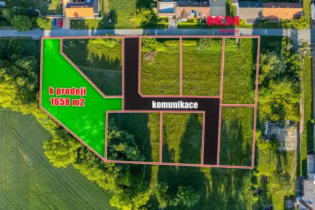 Prodej pozemku k bydlení, 1658 m2, Hrobice, Hrobice, okres Pardubice