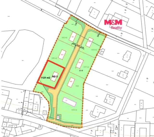 Prodej pozemku k bydlení, 1121 m2, Vesce, Vesce, okres Tábor