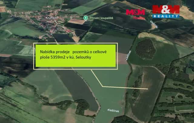 Prodej pole, 5359 m2, Seloutky, Seloutky, okres Prostějov
