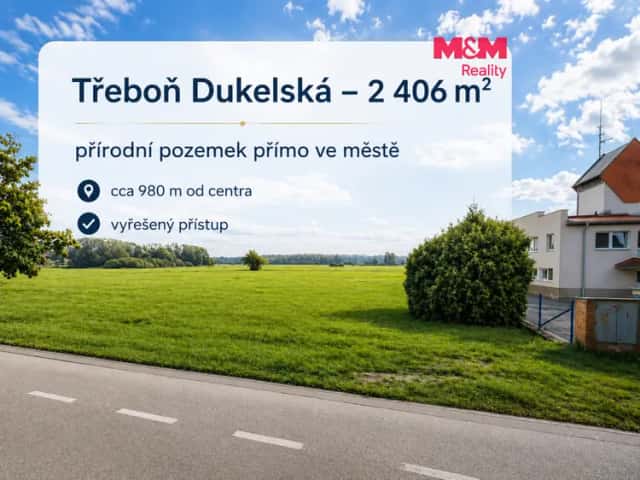 Prodej pozemku, 2406 m2, Třeboň, Třeboň, okres Jindřichův Hradec