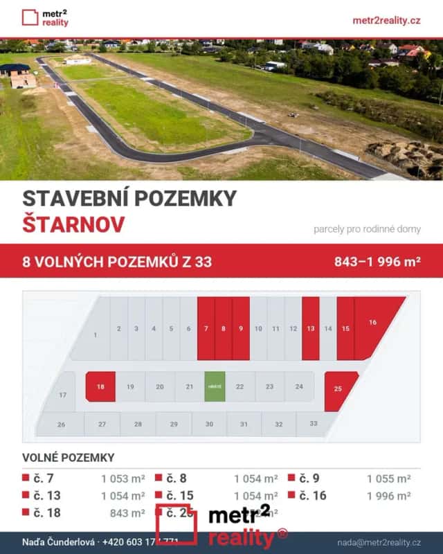 Prodej stavebního pozemku 1081 m2 / Štarnov, Štarnov, okres Olomouc