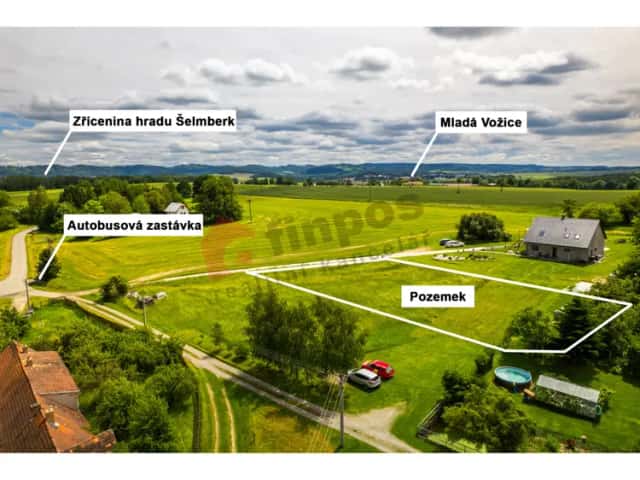 Prodej nádherné stavební parcely s výhledem 1702 m2, 3km od Mladé Vožice, 20 km od Tábora, 50 min. od Prahy v Jihočeském kraji., Mladá Vožice, okres Tábor
