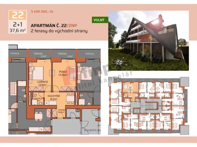 Prodej apartmánu č. 22 v Krkonoších, Benecko, okres Semily