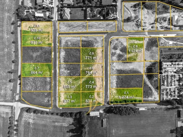 Prodej, Pozemky pro bydlení, 771 - 1 274 m2 - Majetín, Majetín, okres Olomouc