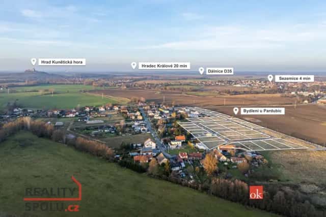 Prodej stavebního pozemku 909 m2, Sezemice, Sezemice, okres Pardubice