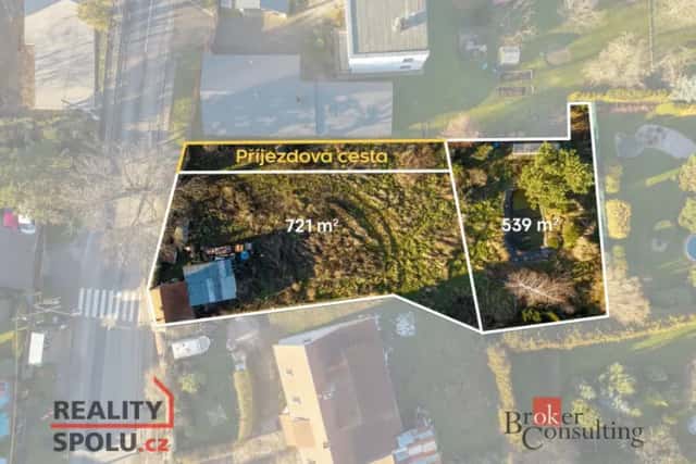Prodej stavebního pozemku 1 402 m2, Psáry, Pražská 465, Psáry, okres Praha-západ