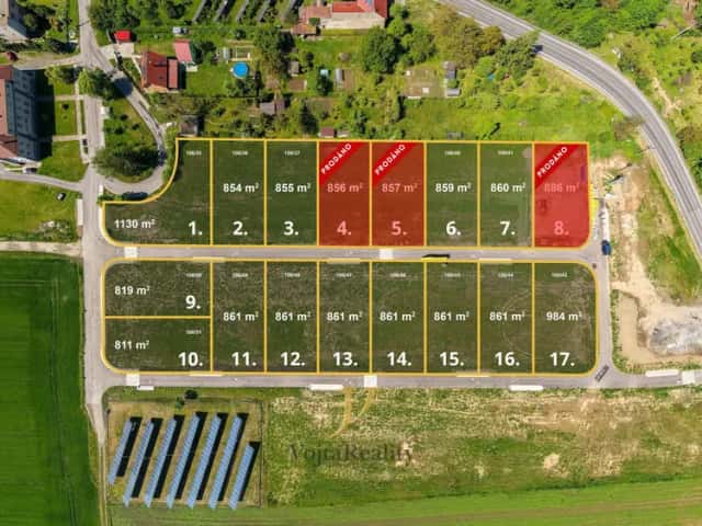 Prodej stavebního pozemku 811- 1130 m2, Přerov - Kozlovice, Přerov
