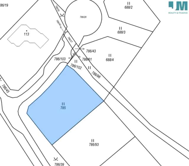 Prodej stavebního pozemku 1064 m2, Třebíč - Račerovice, Třebíč