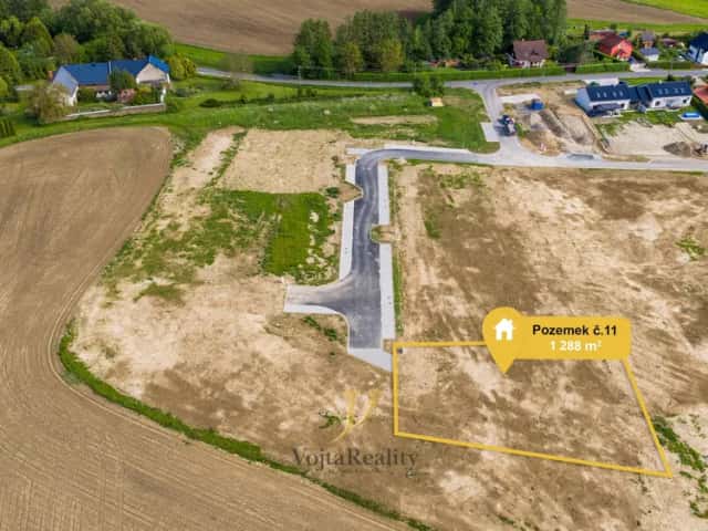Prodej, Pozemek pro bydlení č. 11, 1288 m2, Komárov, Komárov, okres Olomouc