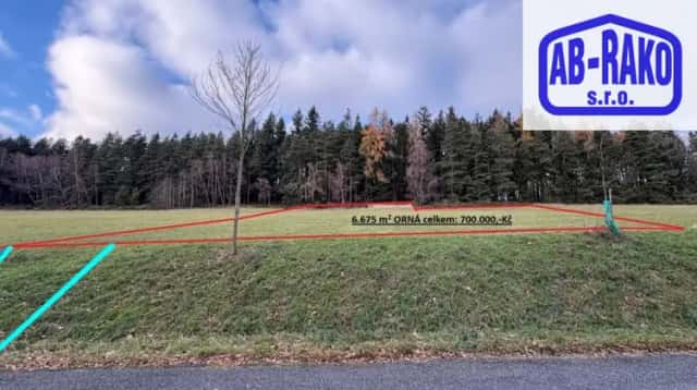 Jižní svah - ORNÁ pod lesem 0,66 ha ve Lhotě u Sedla, Číměř, okres Jindřichův Hradec
