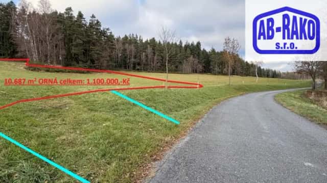 Pozemek 1 ha na jižním svahu pod lesem u Lhoty, Číměř, okres Jindřichův Hradec