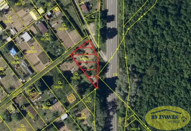 Prodej zahrady 324 m2, Horní zahrady, Kroměříž, Kaplanova, Kroměříž