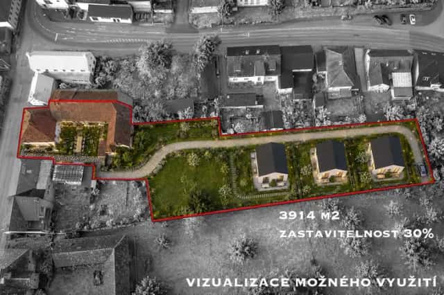 Rozvojová plocha pro rezidenční výstavbu s domem Horní Planá, Lipno, Jiráskova, Horní Planá, okres Český Krumlov