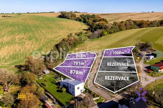 Prodej pozemků od 703 m2 do 1 008 m2, Lubná u Kroměříže, Lubná, okres Kroměříž