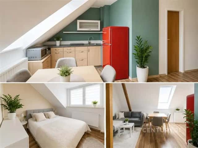 Pronájem moderního podkrovního bytu 2+kk, 42 m2 – centrum Blatné, tř. T. G. Masaryka, Blatná, okres Strakonice