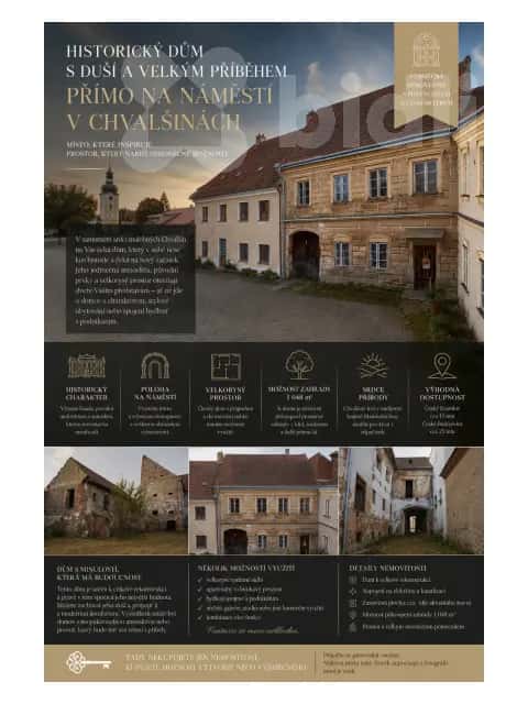HISTORICKÝ DŮM NA NÁMĚSTÍ - Chvalšiny, okres Český Krumlov, Chvalšiny, okres Český Krumlov