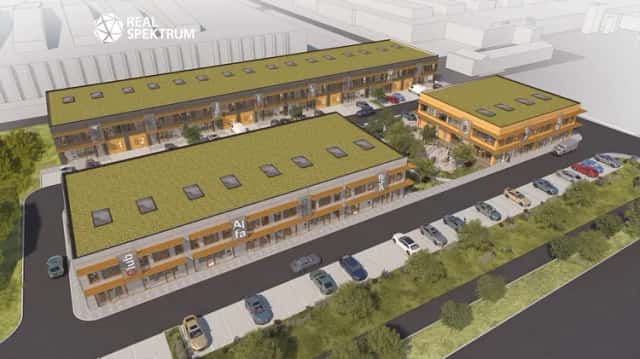 Prodej podnikatelských boxů na severní hranici Brna, box C6, 374 m2, Hradecká, Brno, okres Brno-město