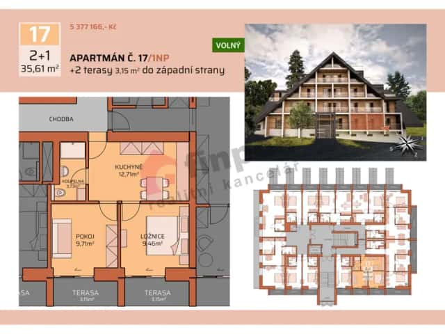 Prodej apartmánu č. 17 v projektu Orion Benecko, Benecko, okres Semily
