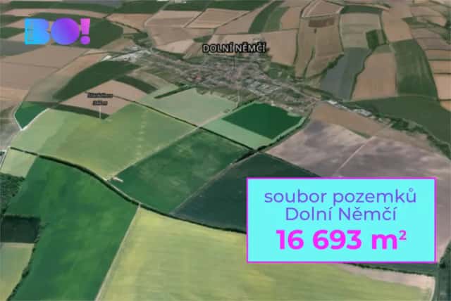 Prodej pole, 16 693 m2, Dolní Němčí, Dolní Němčí, okres Uherské Hradiště
