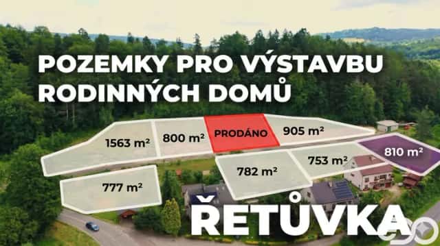 Prodej pozemků k výstavbě rodinného domu, 810 m2, Řetůvka, Řetůvka, okres Ústí nad Orlicí