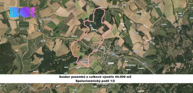Prodej pole, 22005 m2, Rychlov u Bystřice pod Hostýnem, Bystřice pod Hostýnem, okres Kroměříž