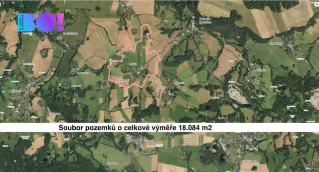 Prodej louky, 18084 m2, Louka u Vrbatova Kostelce, Vrbatův Kostelec, okres Chrudim