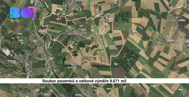 Prodej pole, 9671 m2, Blučina, Blučina, okres Brno-venkov