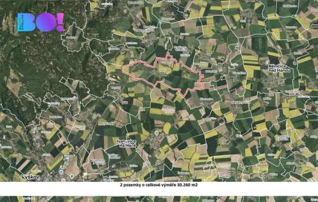 Prodej pole, 30260 m2, Želeč na Hané, Želeč, okres Prostějov