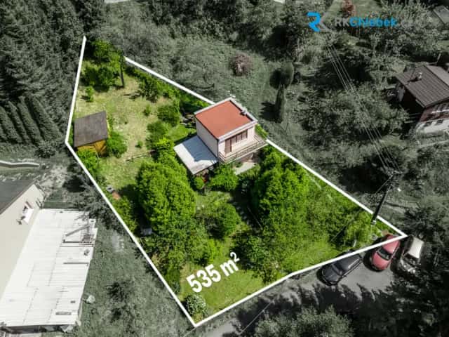 Prodej zahrady 535 m2 s útulnou chatou se dvěma podlažími, Řepiště, okres Frýdek-Místek