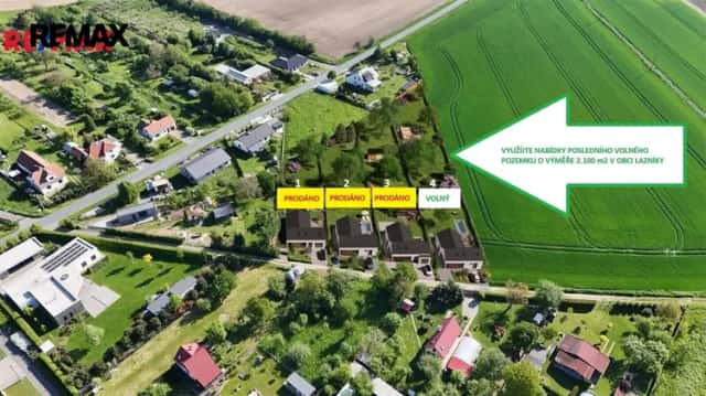 Prodej stavebního pozemku o výměře 2 100 m2 na výstavbu RD, Lazníky, okr. Přerov, Lazníky, okres Přerov