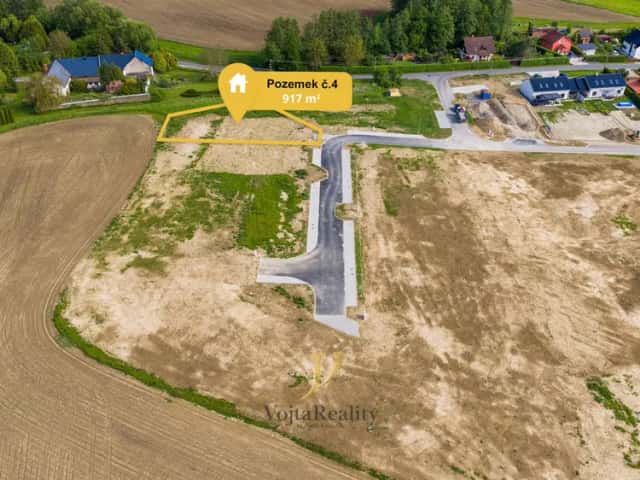 Prodej, Pozemek pro bydlení č. 4, 917 m2, Komárov, Komárov, okres Olomouc
