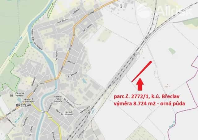 Prodej orné půdy 8 724 m2 v Břeclavi – 69 Kč/m2, bez pachtovní smlouvy, Břeclav