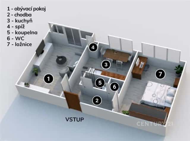 Prodej bytu 2+1, 54,6 m2 + balkon 3,9 m2 Brno-Židenice, ul. Krásného, Krásného, Brno – Brno-Židenice, okres Brno-město