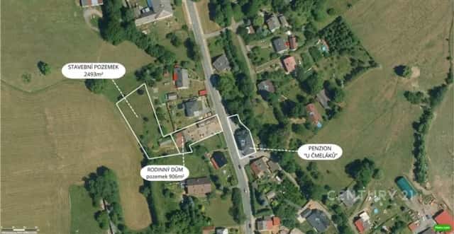 Stavební pozemky o výměře 2493 m2 | Penzion U Čmeláků | Rodinný dům na pozemku 906 m2 Červená Voda Investiční příležitost v turisticky vyhledávané lokalitě, Červená Voda, okres Ústí nad Orlicí