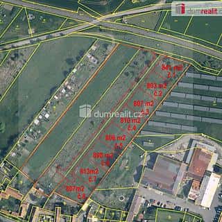 Prodej stavební parcely 802 m² Velký Borek, Fučíkova, Velký Borek, okres Mělník