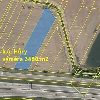 Prodej komerčního pozemku 3480 m² Hůry, Pod Strání, Hůry, okres České Budějovice