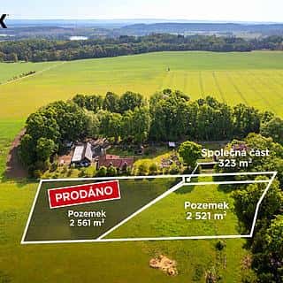 Prodej stavební parcely 2521 m² Záboří, Záboří, okres České Budějovice