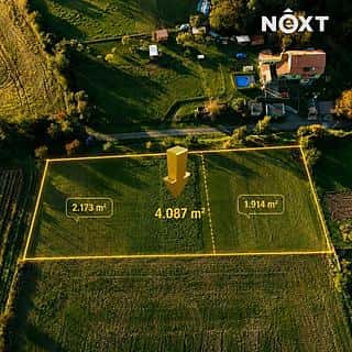 Prodej stavební parcely 4087 m² Milostín, Milostín, okres Rakovník