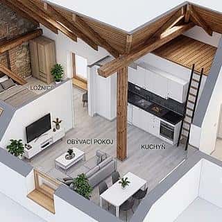 Pronájem bytu 2+kk 47 m² Řevničov, Husova, Řevničov, okres Rakovník
