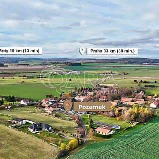 Prodej stavební parcely 859 m² Malá Hraštice, Malá Hraštice, okres Příbram