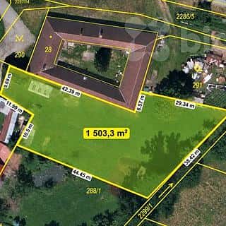 Prodej stavební parcely 1500 m² Bečice, Bečice, okres České Budějovice