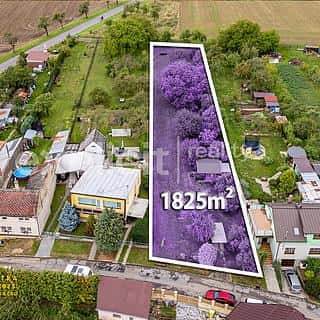 Prodej stavební parcely 1825 m² Roštění, Roštění, okres Kroměříž