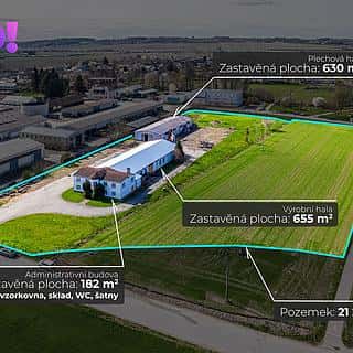 Prodej výrobního objektu 25542 m² Prosenice, Grymovská, Prosenice, okres Přerov