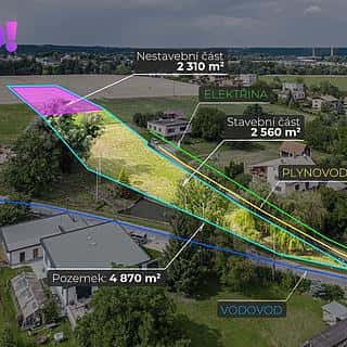 Prodej stavební parcely 2560 m² Třinec, Třinec, okres Frýdek-Místek