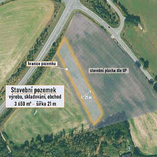 Prodej komerčního pozemku 3650 m² Třemošná, Třemošná, okres Plzeň-město