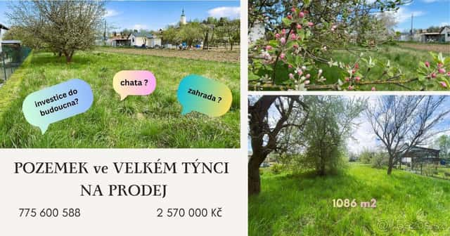 Prodej pozemku ve Velkém Týnci, okres Olomouc