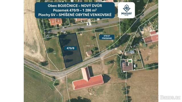 Prodej stavebního pozemku 1286 m², Bor (Boječnice), okres Tachov